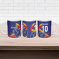 Custom DR Congo Football Leopard Mascot Ceramic Mug Fierce Leopard Art National Flag Colors