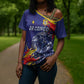 Custom DR Congo Football Leopard Mascot Cross Shoulder Shirt Fierce Leopard Art National Flag Colors