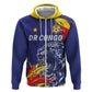 Custom DR Congo Football Leopard Mascot Hoodie Fierce Leopard Art National Flag Colors