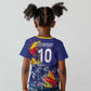 Custom DR Congo Football Leopard Mascot Kid T shirt Fierce Leopard Art National Flag Colors