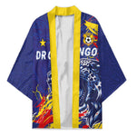 Custom DR Congo Football Leopard Mascot Kimono Fierce Leopard Art National Flag Colors