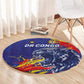 DR Congo Football Leopard Mascot Round Carpet Fierce Leopard Art National Flag Colors
