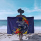 DR Congo Football Leopard Mascot Sarong Fierce Leopard Art National Flag Colors