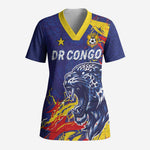 Custom DR Congo Football Leopard Mascot Scrub Top Fierce Leopard Art National Flag Colors