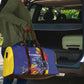 DR Congo Football Leopard Mascot Travel Bag Fierce Leopard Art National Flag Colors