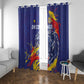 DR Congo Football Leopard Mascot Window Curtain Fierce Leopard Art National Flag Colors
