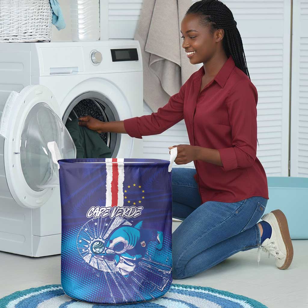 Cape Verde Football Blue Shark Mascot Laundry Basket Glory 2026