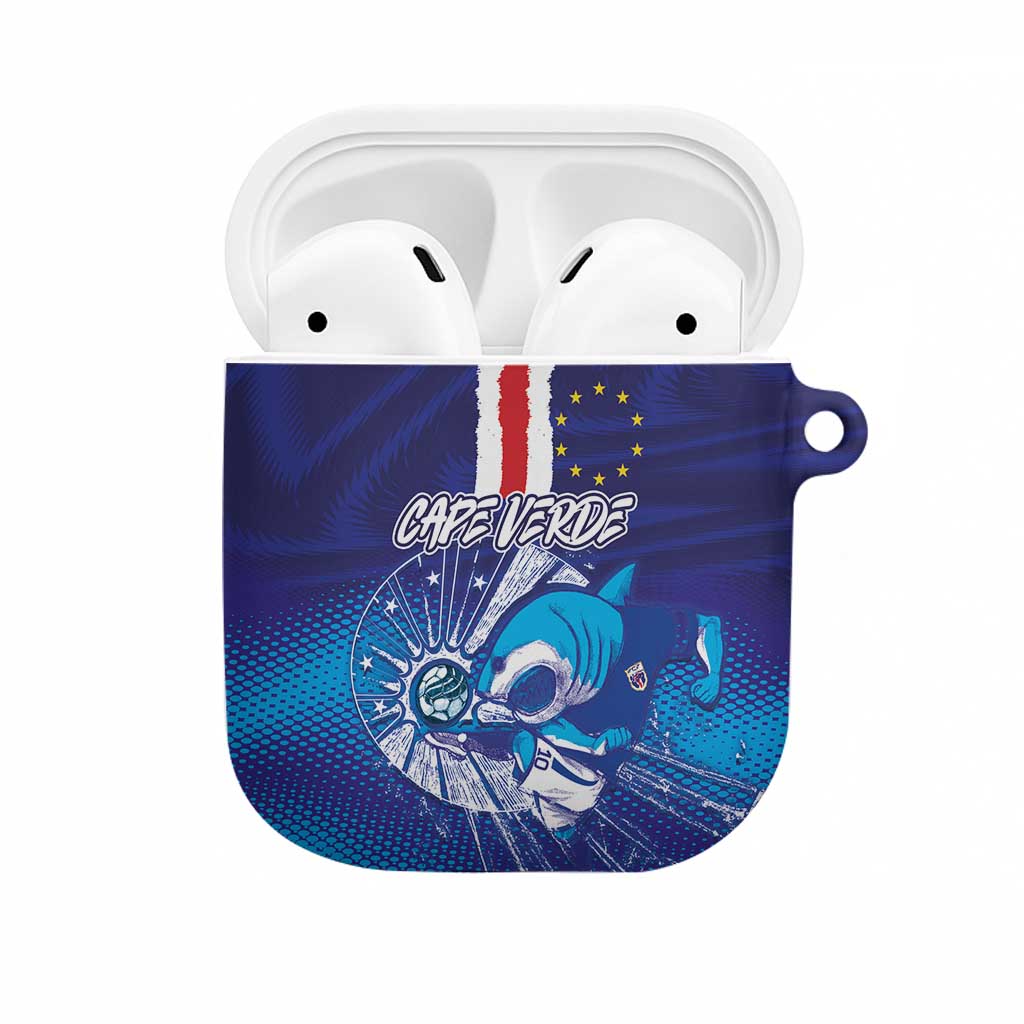 Cape Verde Football Blue Shark Mascot AirPods Case Glory 2026