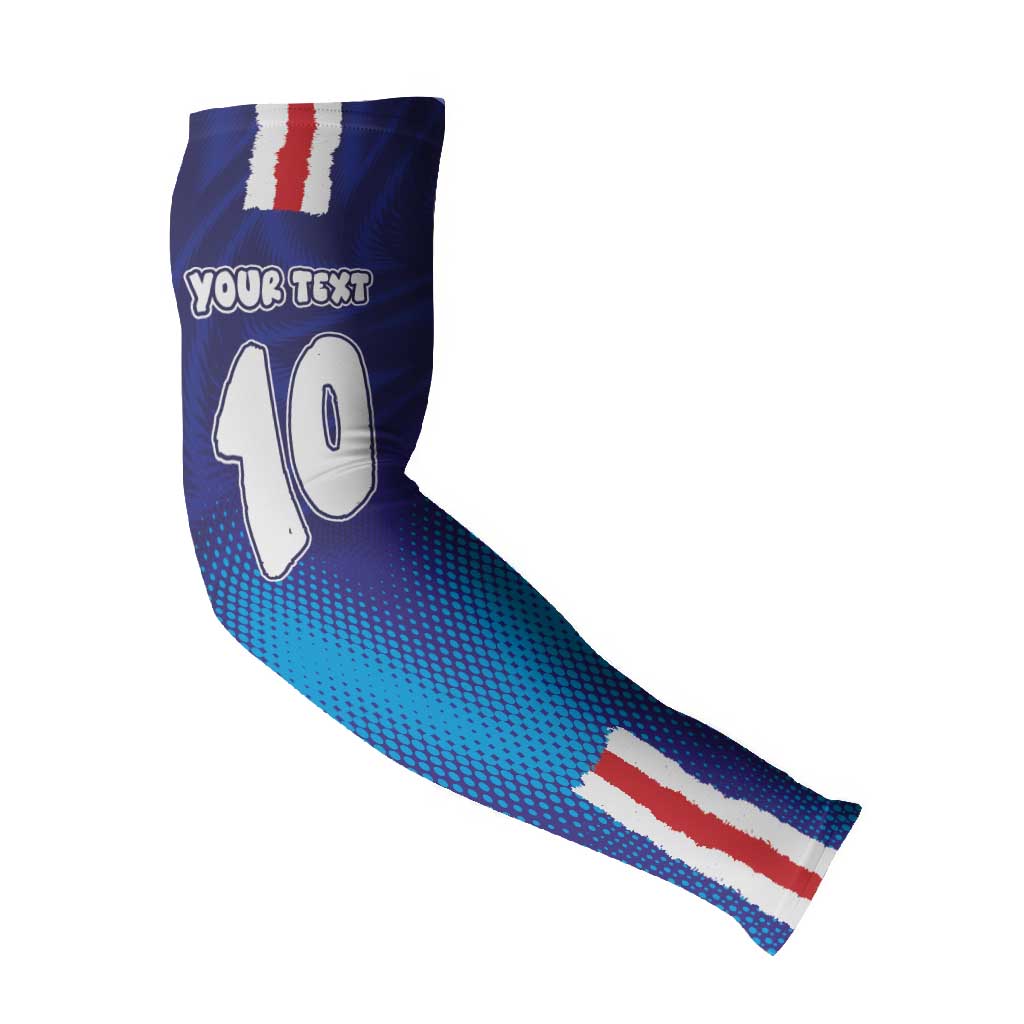 Custom Cape Verde Football Blue Shark Mascot Arm Sleeves Glory 2026
