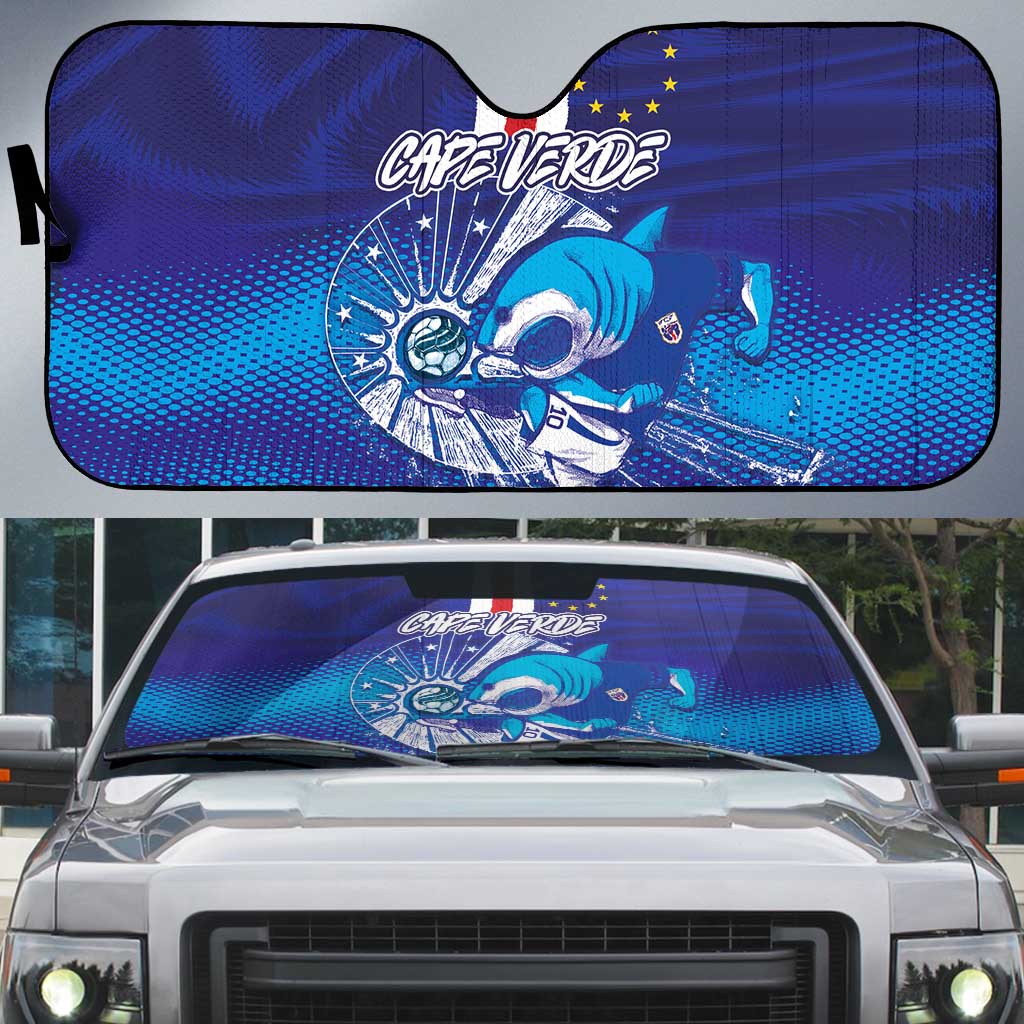 Cape Verde Football Blue Shark Mascot Auto Sun Shade Glory 2026