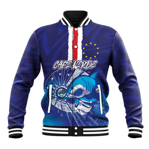Custom Cape Verde Football Blue Shark Mascot Baseball Jacket Glory 2026