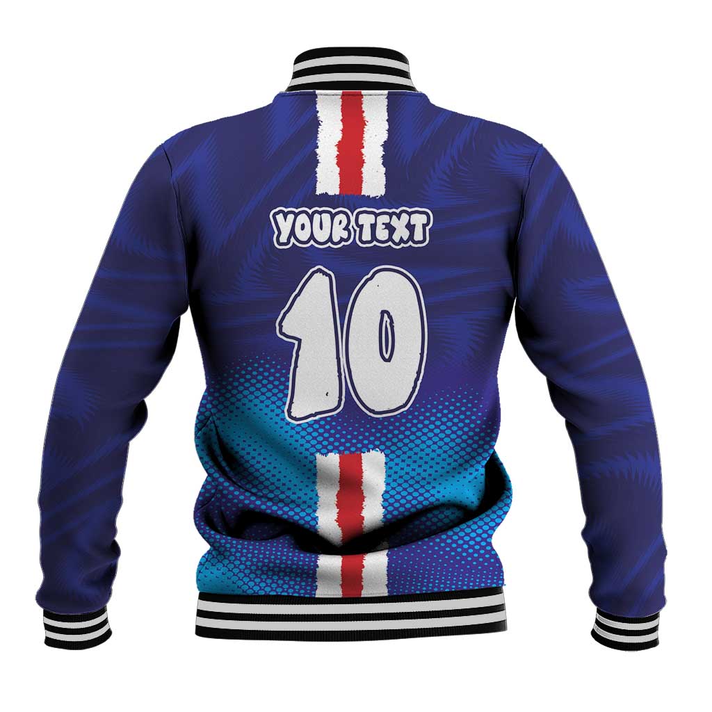 Custom Cape Verde Football Blue Shark Mascot Baseball Jacket Glory 2026