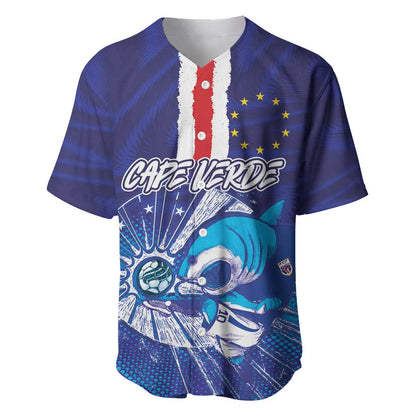 Custom Cape Verde Football Blue Shark Mascot Baseball Jersey Glory 2026