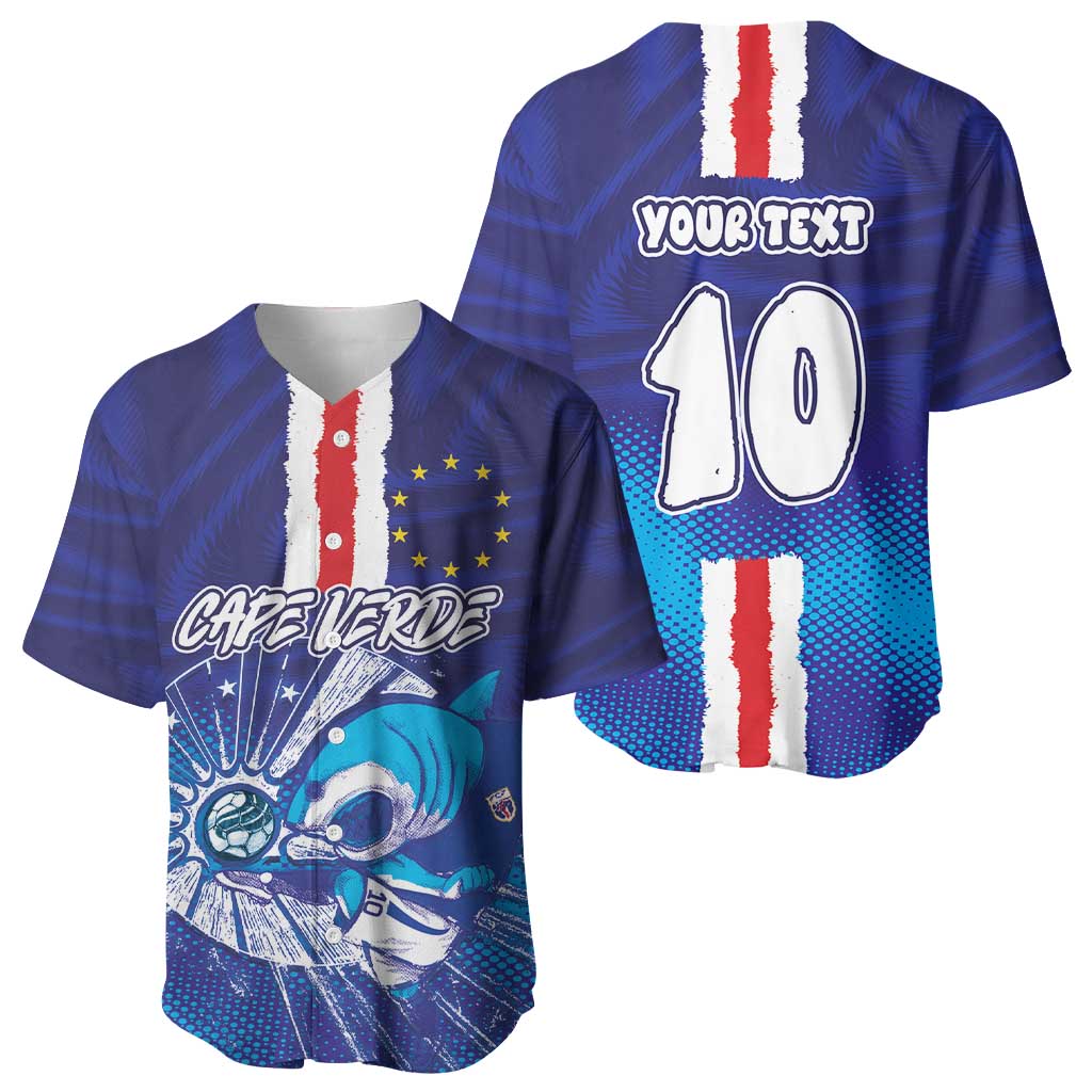 Custom Cape Verde Football Blue Shark Mascot Baseball Jersey Glory 2026
