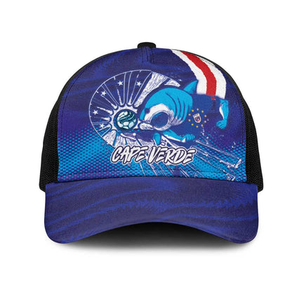 Cape Verde Football Blue Shark Mascot Baseball Net Cap Glory 2026