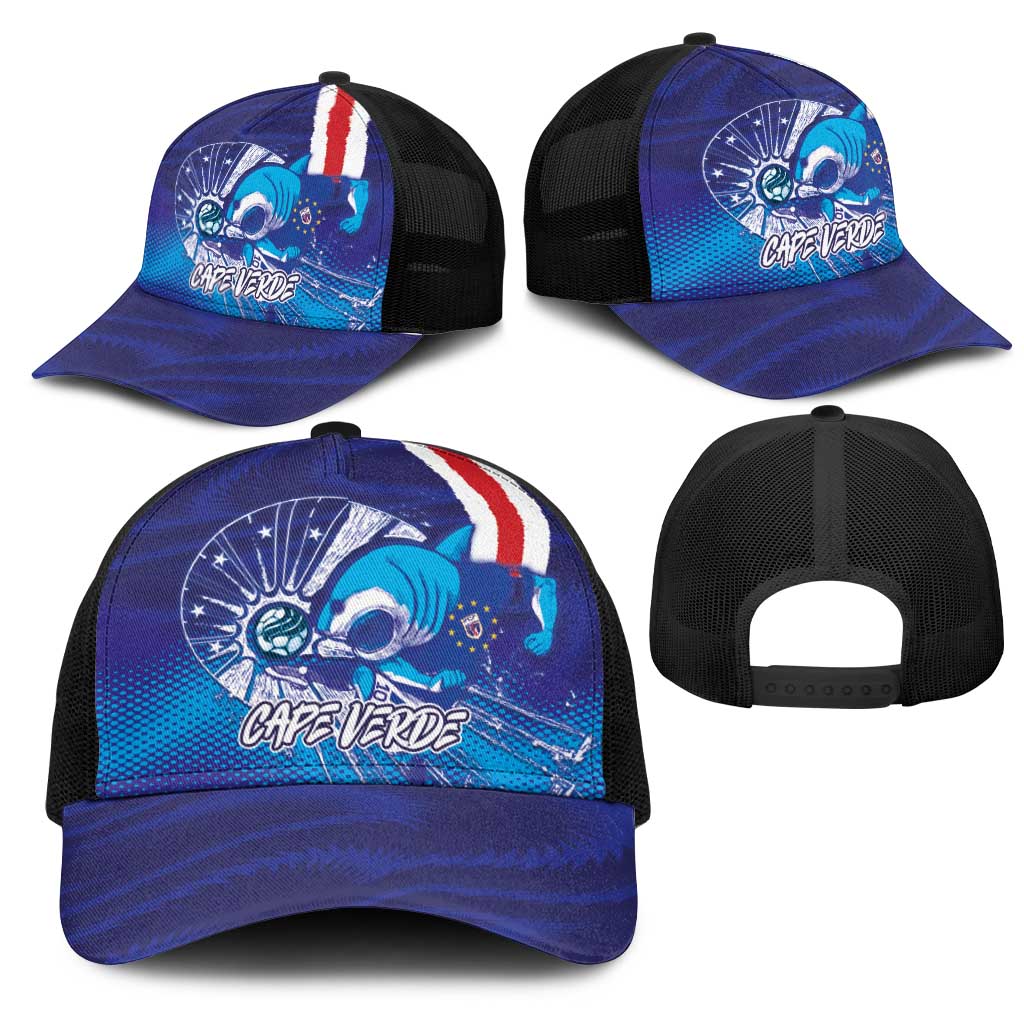Cape Verde Football Blue Shark Mascot Baseball Net Cap Glory 2026
