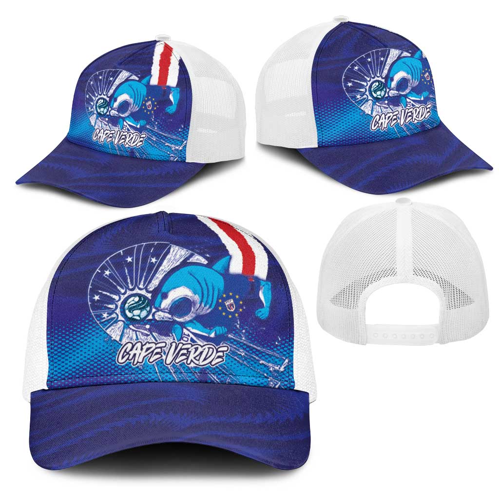 Cape Verde Football Blue Shark Mascot Baseball Net Cap Glory 2026