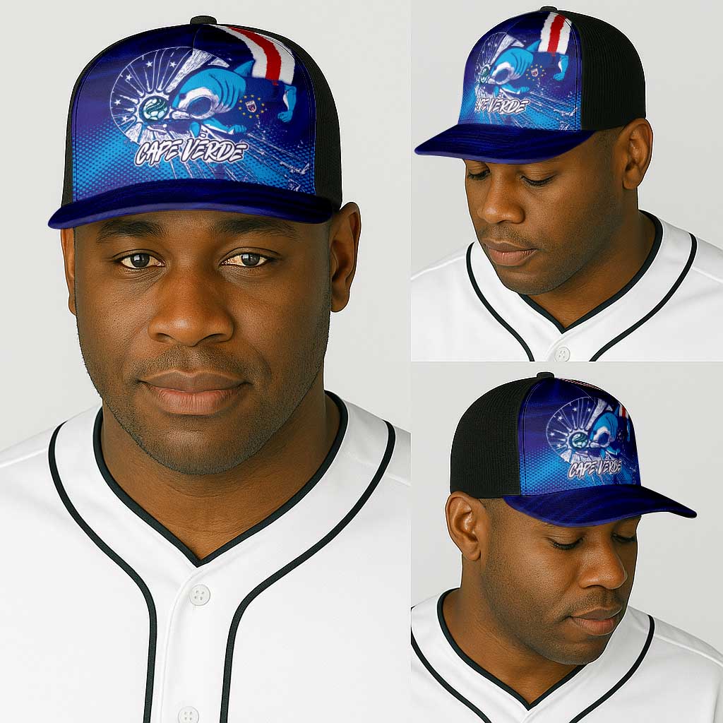Cape Verde Football Blue Shark Mascot Baseball Net Cap Glory 2026