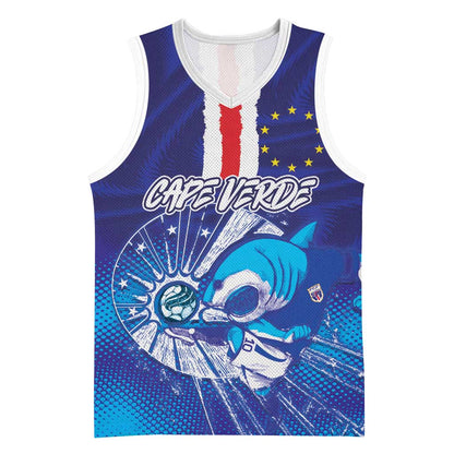 Custom Cape Verde Football Blue Shark Mascot Basketball Jersey Glory 2026