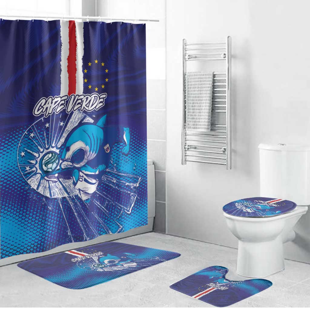Cape Verde Football Blue Shark Mascot Bathroom Set Glory 2026
