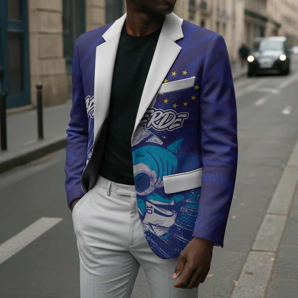 Custom Cape Verde Football Blue Shark Mascot Blazer Glory 2026