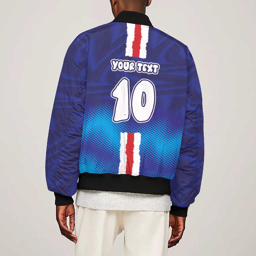 Custom Cape Verde Football Blue Shark Mascot Bomber Jacket Glory 2026