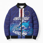 Custom Cape Verde Football Blue Shark Mascot Bomber Puffer Jacket Glory 2026