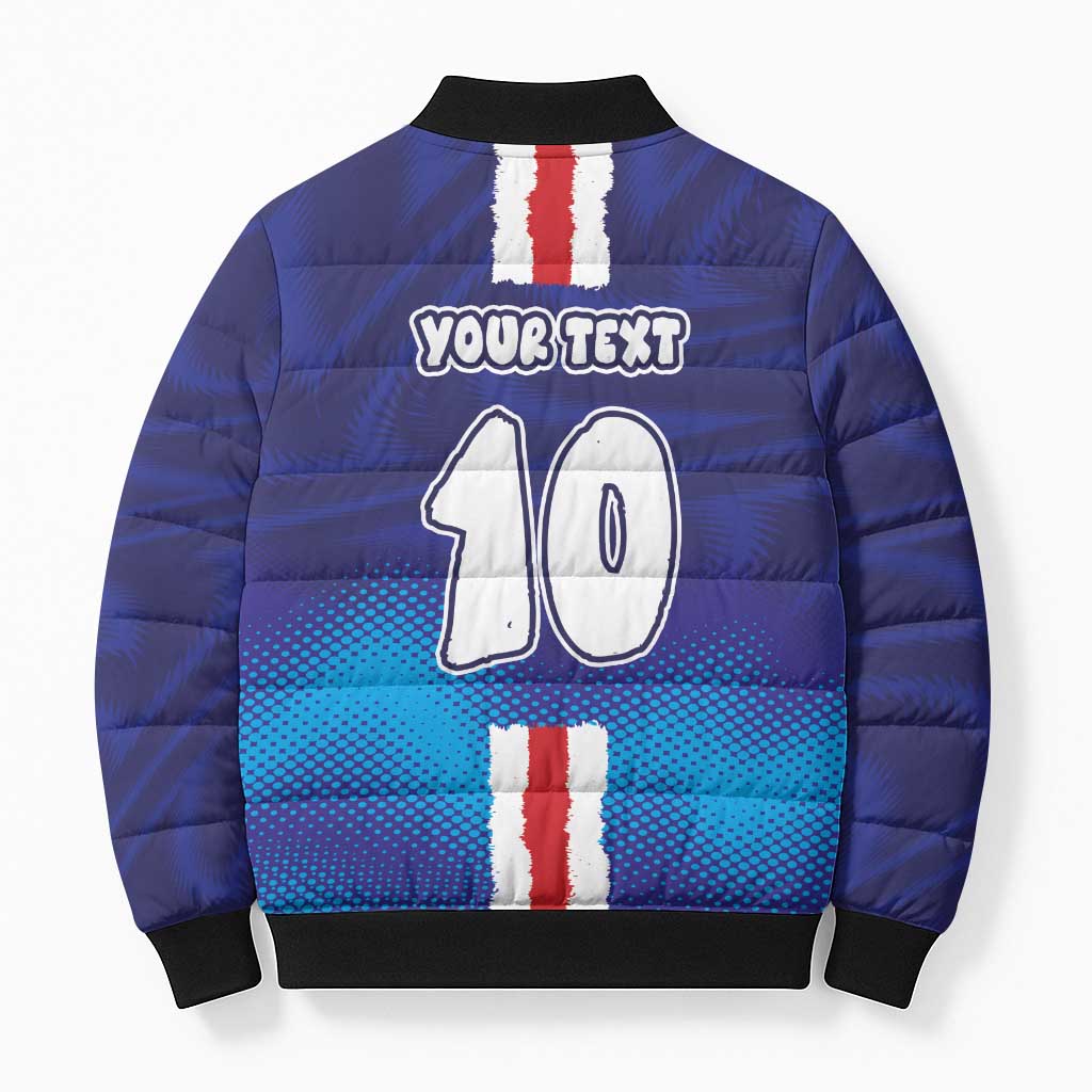 Custom Cape Verde Football Blue Shark Mascot Bomber Puffer Jacket Glory 2026