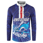 Custom Cape Verde Football Blue Shark Mascot Button Sweatshirt Glory 2026