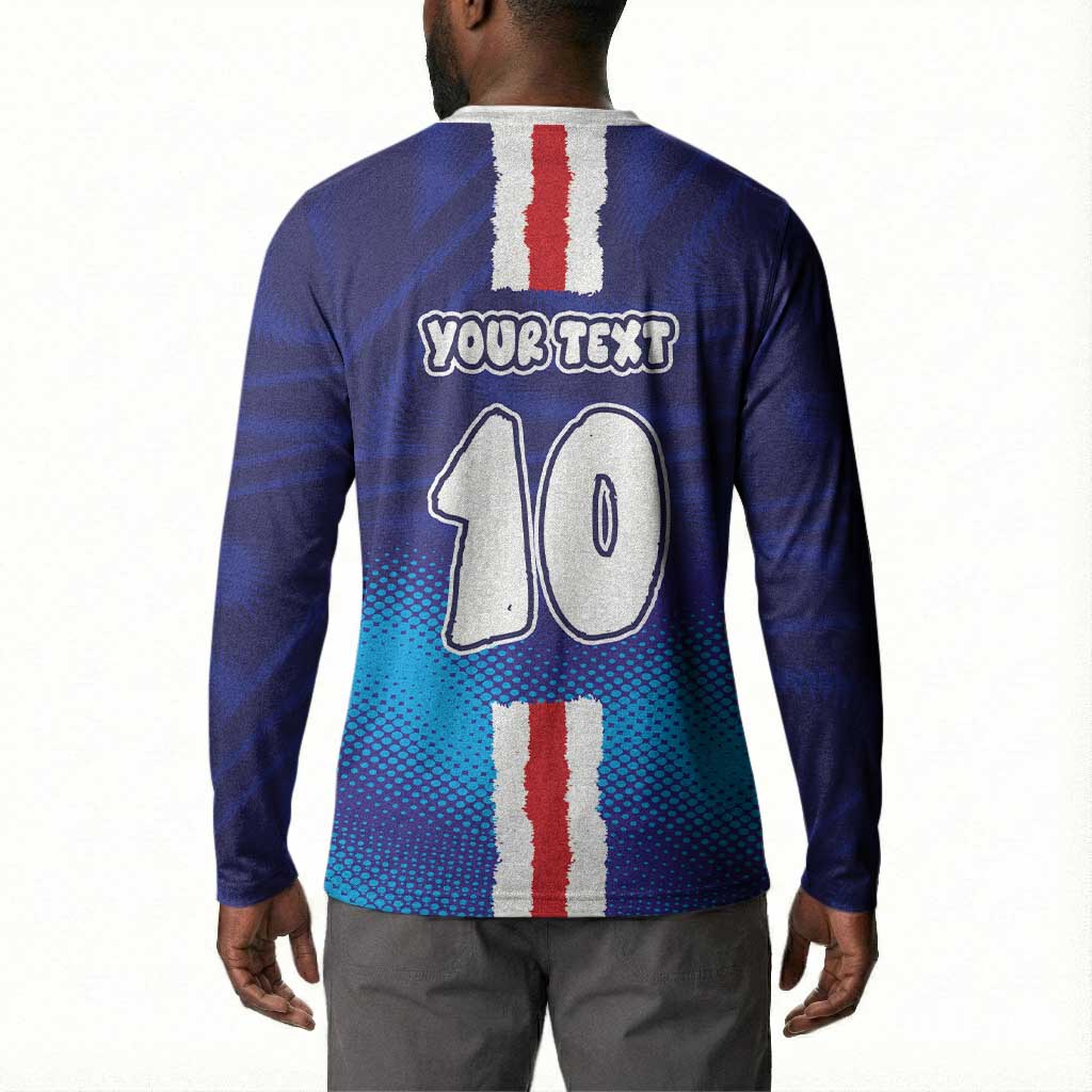 Custom Cape Verde Football Blue Shark Mascot Button Sweatshirt Glory 2026