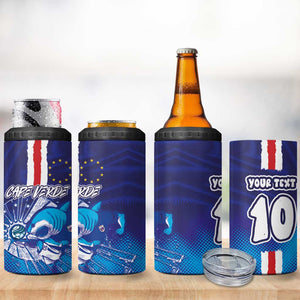 Custom Cape Verde Football Blue Shark Mascot 4 in 1 Can Cooler Tumbler Glory 2026