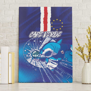Cape Verde Football Blue Shark Mascot Canvas Wall Art Glory 2026