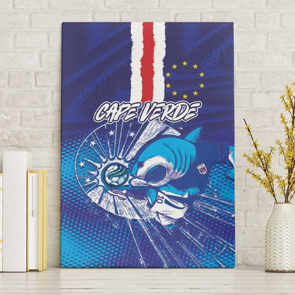 Cape Verde Football Blue Shark Mascot Canvas Wall Art Glory 2026