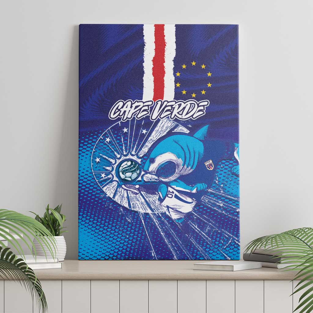 Cape Verde Football Blue Shark Mascot Canvas Wall Art Glory 2026