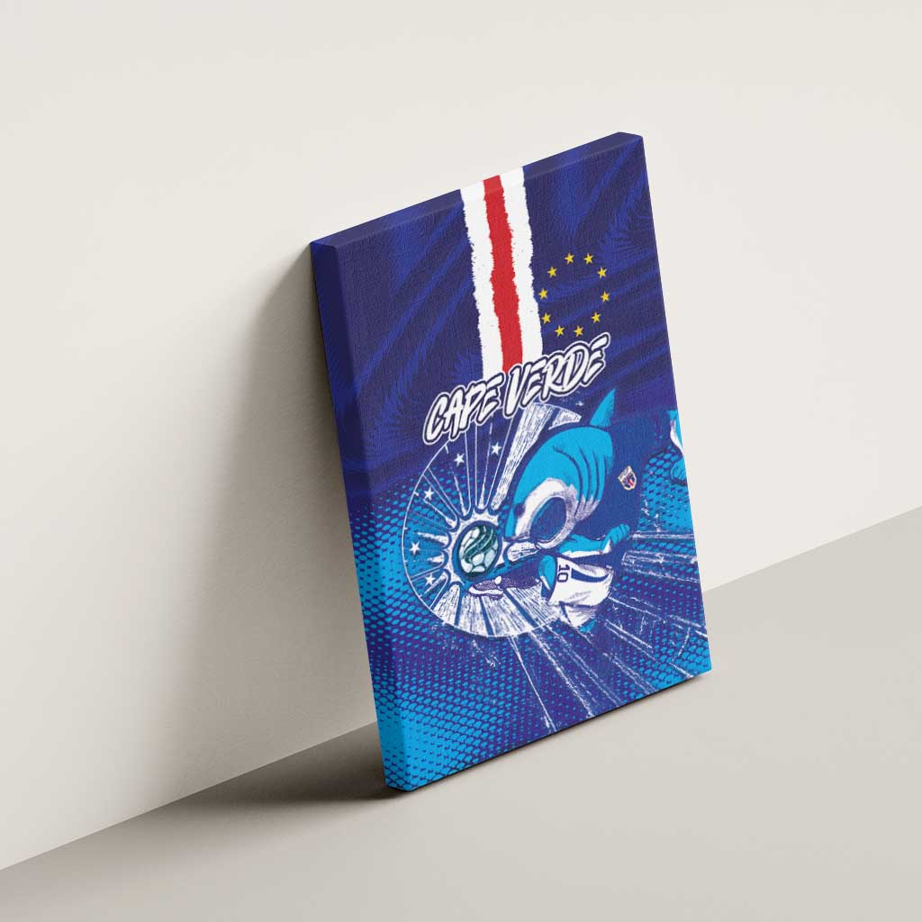 Cape Verde Football Blue Shark Mascot Canvas Wall Art Glory 2026