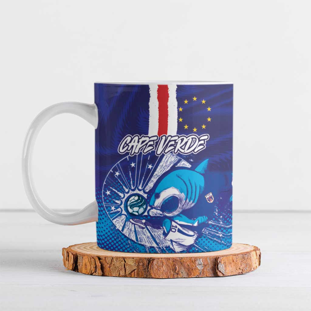 Custom Cape Verde Football Blue Shark Mascot Ceramic Mug Glory 2026
