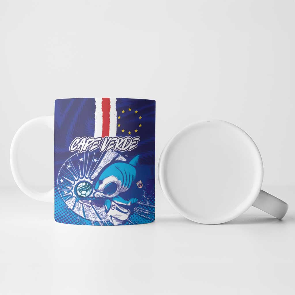 Custom Cape Verde Football Blue Shark Mascot Ceramic Mug Glory 2026