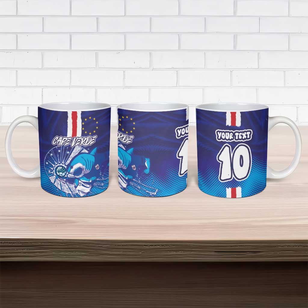 Custom Cape Verde Football Blue Shark Mascot Ceramic Mug Glory 2026
