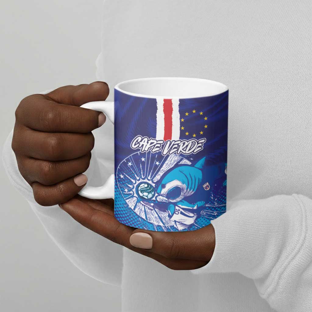 Custom Cape Verde Football Blue Shark Mascot Ceramic Mug Glory 2026
