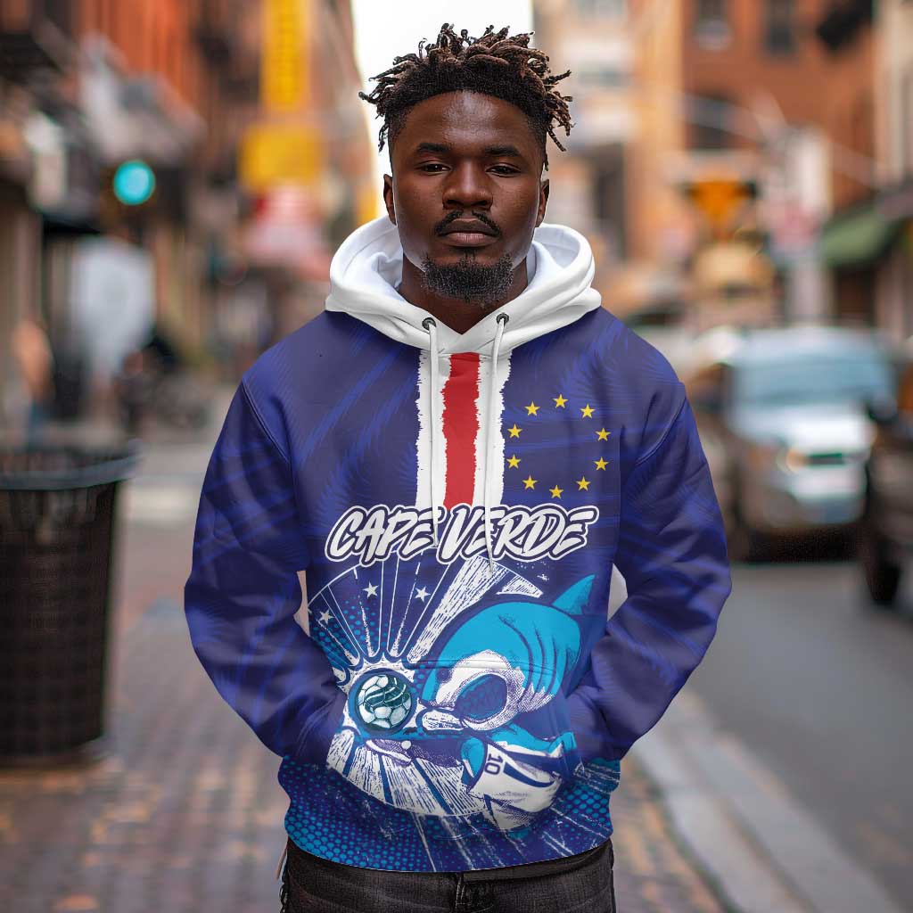 Custom Cape Verde Football Blue Shark Mascot Hoodie Glory 2026