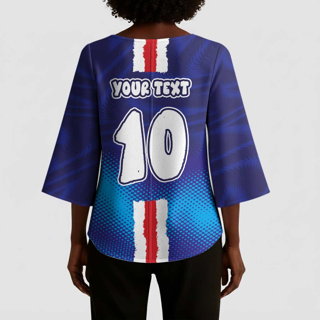 Custom Cape Verde Football Blue Shark Mascot Kimono Sleeve Blouse Glory 2026