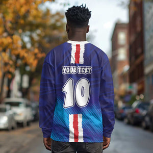 Custom Cape Verde Football Blue Shark Mascot Long Sleeve Shirt Glory 2026