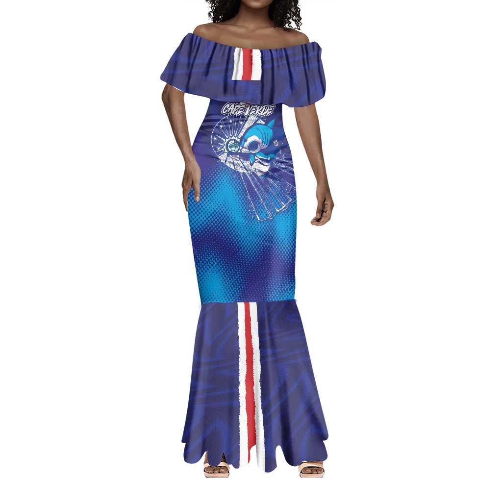 Custom Cape Verde Football Blue Shark Mascot Mermaid Dress Glory 2026