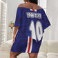 Custom Cape Verde Football Blue Shark Mascot Off Shoulder Short Dress Glory 2026