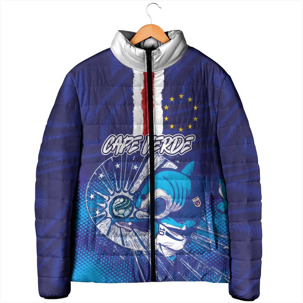 Custom Cape Verde Football Blue Shark Mascot Padded Jacket Glory 2026
