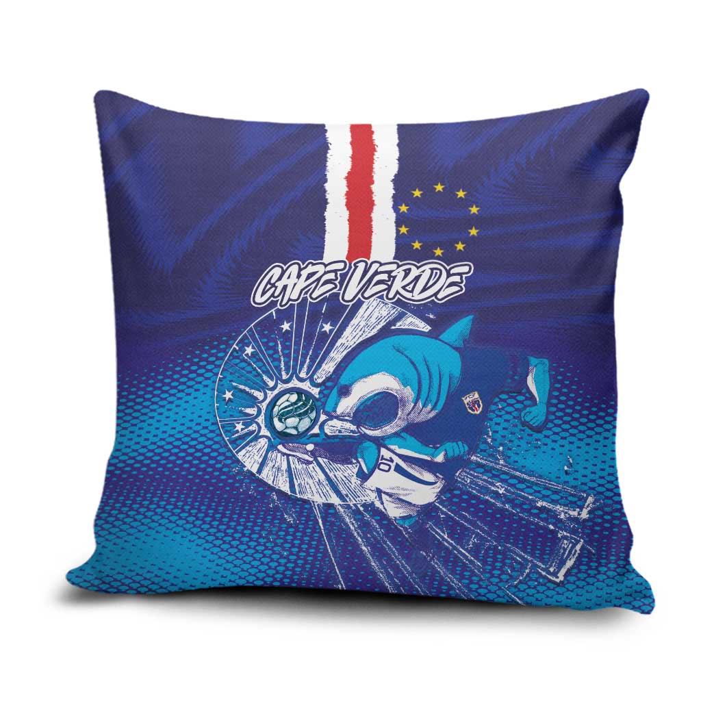 Cape Verde Football Blue Shark Mascot Pillow Cover Glory 2026