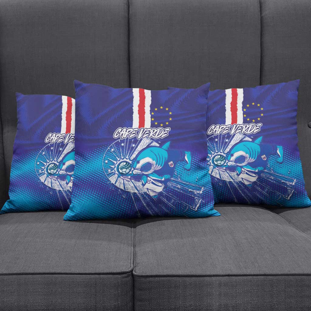Cape Verde Football Blue Shark Mascot Pillow Cover Glory 2026