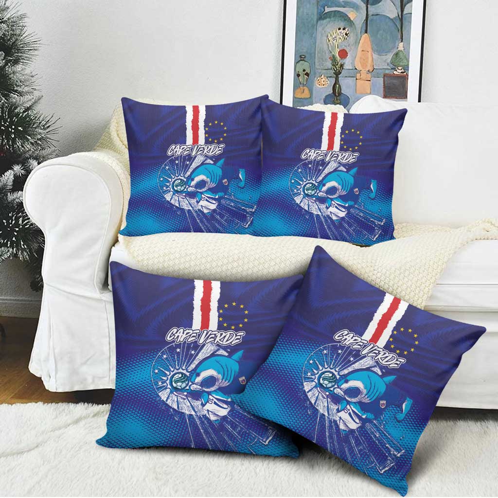 Cape Verde Football Blue Shark Mascot Pillow Cover Glory 2026