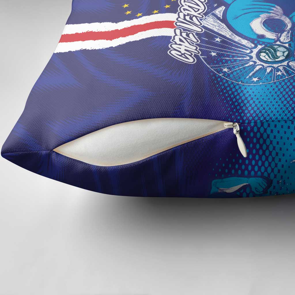Cape Verde Football Blue Shark Mascot Pillow Cover Glory 2026