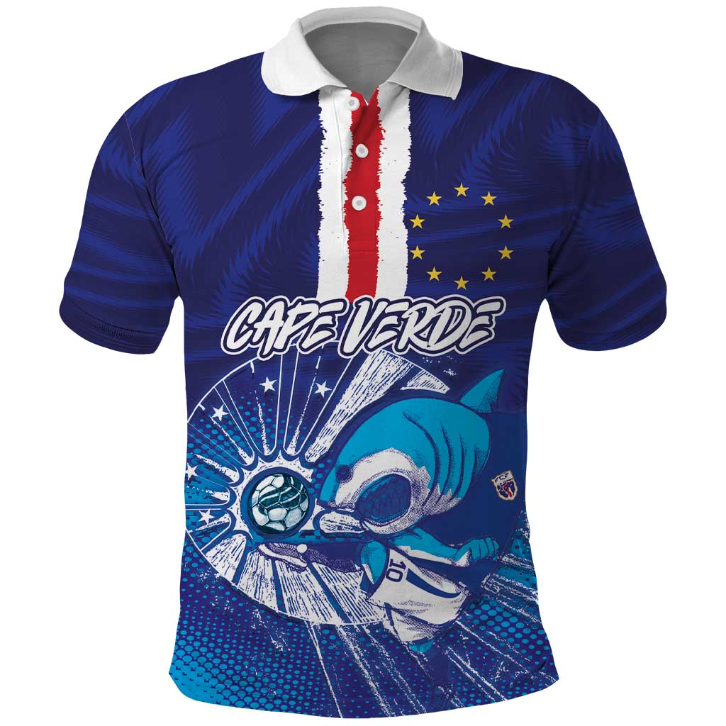 Custom Cape Verde Football Blue Shark Mascot Polo Shirt Glory 2026